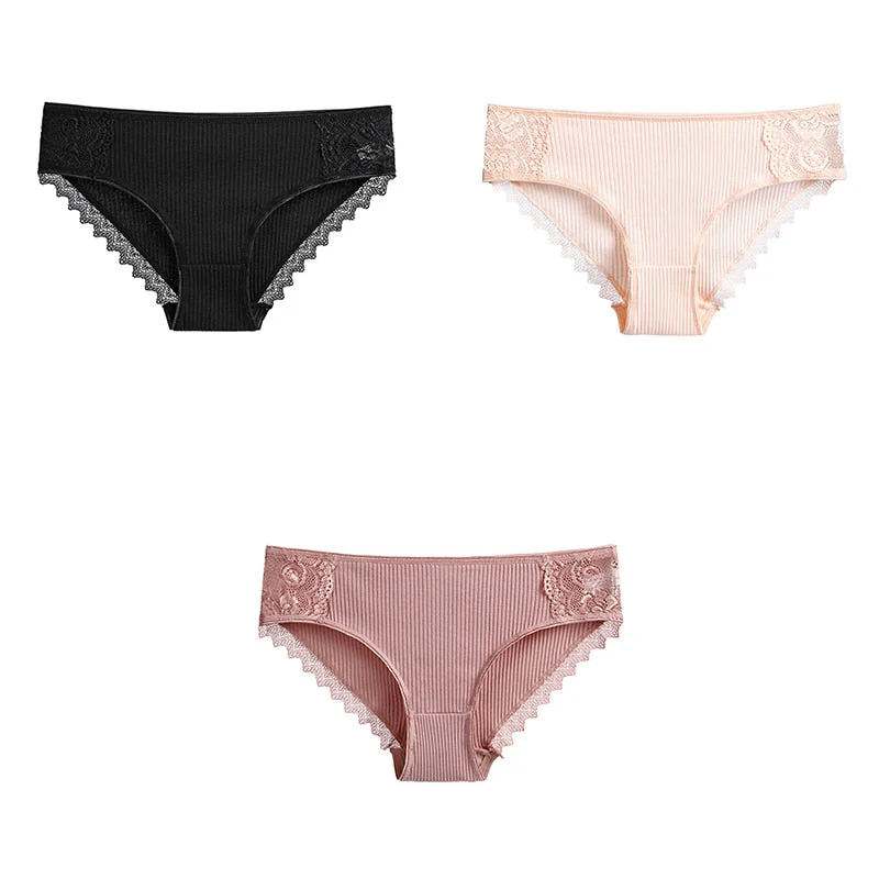 3 Pcs Cotton Women's Panties Lace Underwear High Quality Soft Breathable Female Briefs Underwear For Woman Lingerie New BANNIROU - Image 11