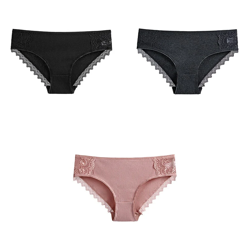 3 Pcs Cotton Women's Panties Lace Underwear High Quality Soft Breathable Female Briefs Underwear For Woman Lingerie New BANNIROU - Image 18